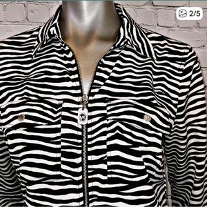 Michael Kors Zebra Print Zip Up - M